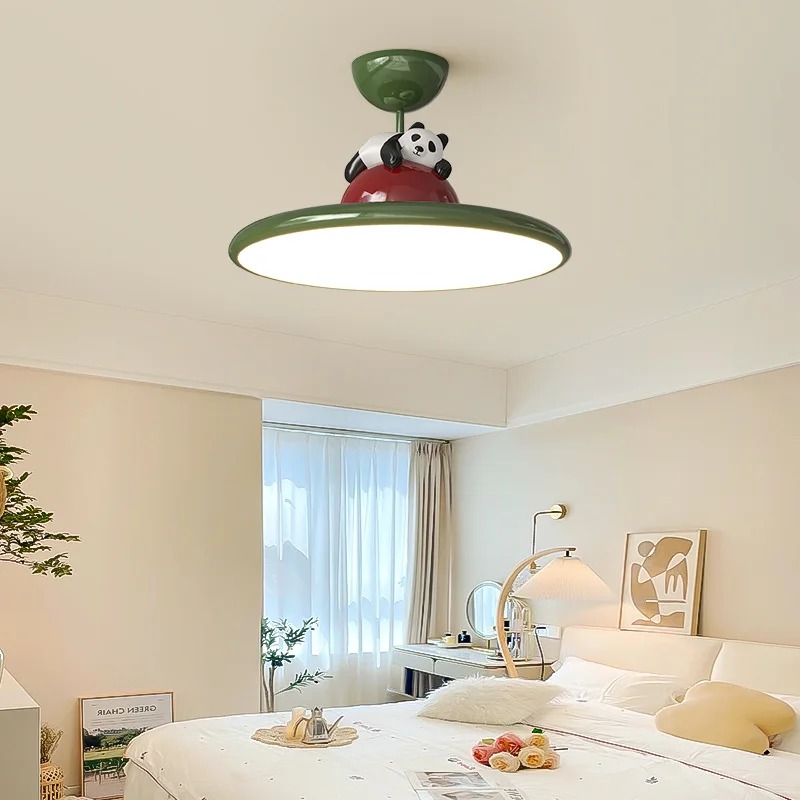 Baby Nursery Light Fixture - Dessin animé crème Style Panda LED