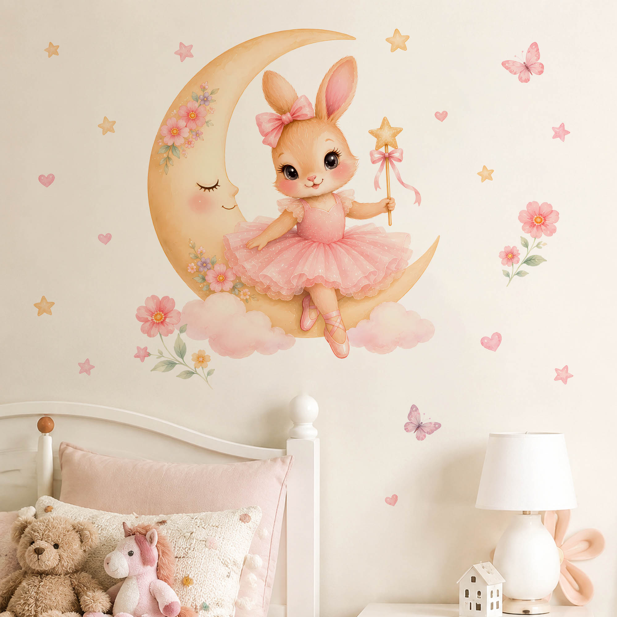Autocollants muraux lapin ball - Baby Girl Nursery Quotes avis et prix