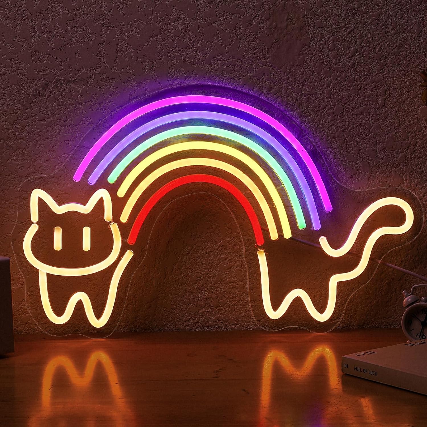 Enseigne au néon chat arc-en-c - Baby Nursery Wall Lights avis et prix