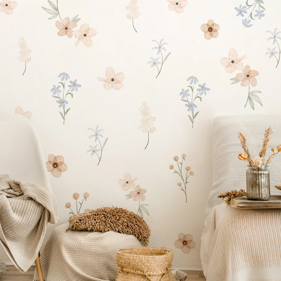 Autocollants muraux fleurs aqu - Baby Girl Nursery Quotes avis et prix